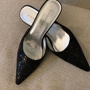 Vintage Rampage Sequined Kitten Heeled Dana Mules